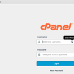 cPanel login page to a web host